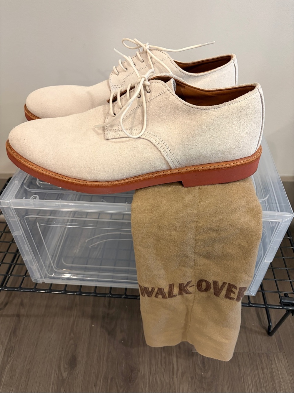 WALK-OVER Cream Nubuck Oxford Bucks with Clay Soles